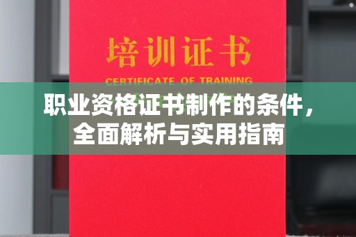 浦东职业资格证书制作的条件，全面解析与实用指南